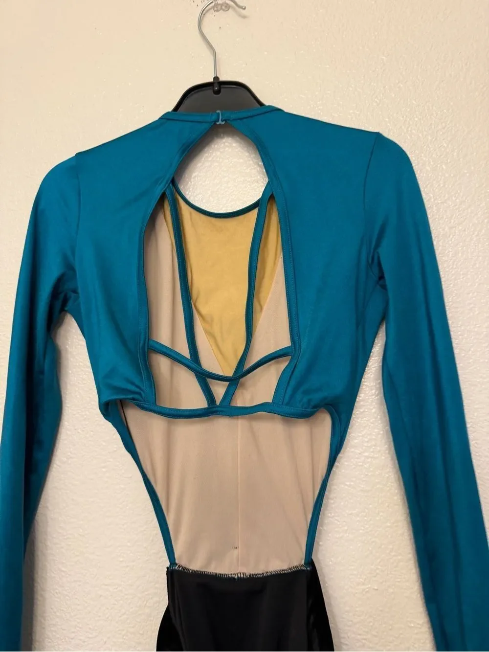 Weissman Elite dance costume solo teal rhinestone My Head My Heart 14914 SA